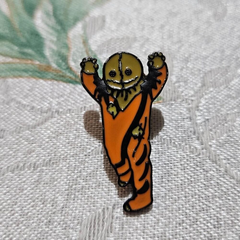 halloween sam trick r treat enamel pin